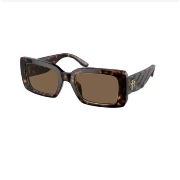 Tory Burch Tortoise Shell Square Sunglasses - Picture 1 of 6
